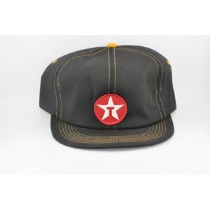 Texaco Snapback Hat OSFA Black Fair Vintage Star Logo Trucker Mesh Cap‎